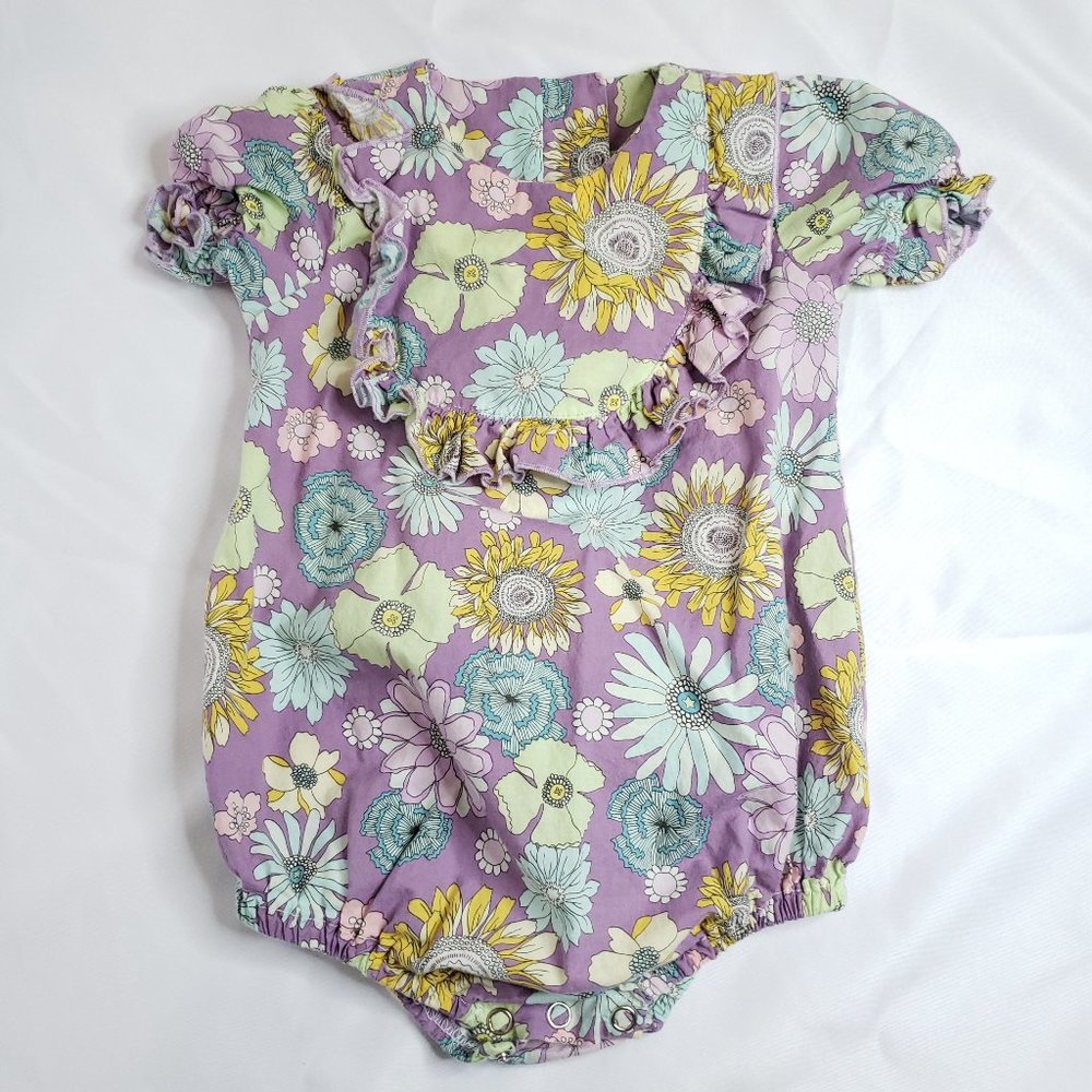 Classic Whimsy Purple Floral Print One Piece Size 18M